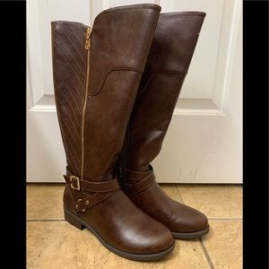 Guess Riding Boots Dark Rich Tobacco Brown Size 9